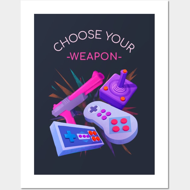 Gamer Choose Your Weapon Wall Art by i2studio